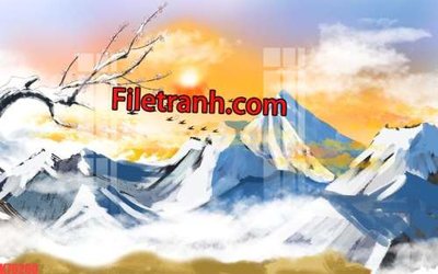 Download file gốc File tranh gốc dán tường hươu nai sừng K76260 (in lụa) tranh 3D