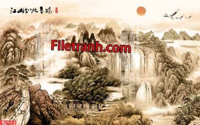 File gốc File tranh gốc dán tường hươu nai sừng K76281 (phiên bản chuẩn) để in ấn