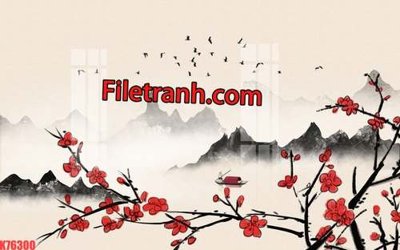 File tranh File tranh gốc dán tường hươu nai sừng K76300 (ảnh gốc) in trần 3D