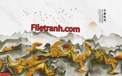 File tranh File tranh gốc dán tường hươu nai sừng K76301 (ảnh gốc) độc quyền