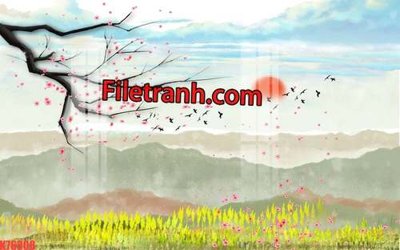 Tải file File tranh gốc dán tường hươu nai sừng K76308 (gốc) chủ đề phong thủy