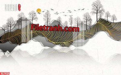 File gốc File tranh gốc dán tường hươu nai sừng K76317 (in lụa) tranh thuận buồm