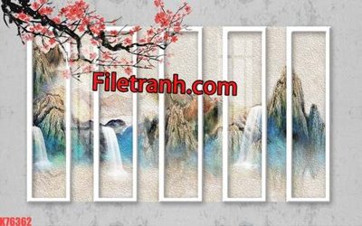 File in mica File tranh gốc dán tường hươu nai sừng K76362 (bản gốc) sắc sảo