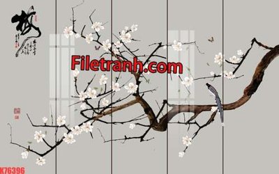 File in trần File tranh gốc dán tường hươu nai sừng K76396 (bản gốc) mây trời