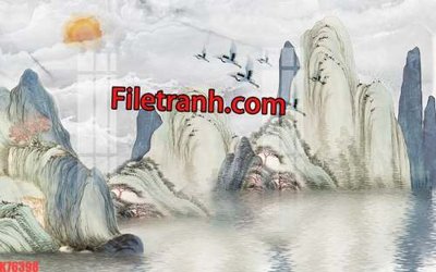 Ảnh gốc file in lụa File tranh gốc dán tường hươu nai sừng K76398 chi tiết