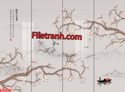 Tải file File tranh gốc dán tường hươu nai sừng K76399 (gốc) in tranh tráng gương