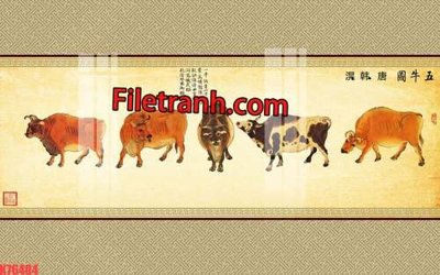 File tranh gốc File tranh gốc dán tường hươu nai sừng K76404 (bản đẹp) độc quyền