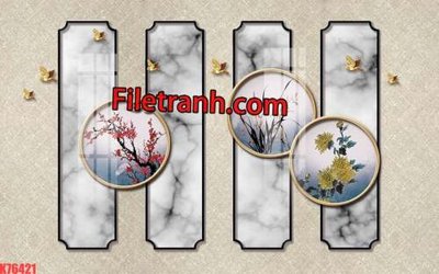 Tải file File tranh gốc dán tường hươu nai sừng K76421 (PSD) cho in tranh 3D