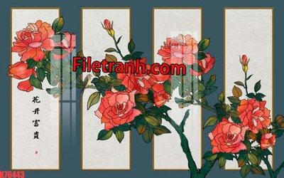 Download file gốc File tranh gốc dán tường hươu nai sừng K76443 (in mica) 3D