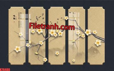 Mua file gốc File tranh gốc dán tường hươu nai sừng K76488 (in ấn) tại Filetranh.com