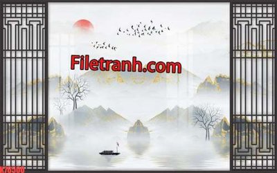 Hình ảnh file gốc in trần nhà File tranh gốc dán tường hươu nai sừng K76500