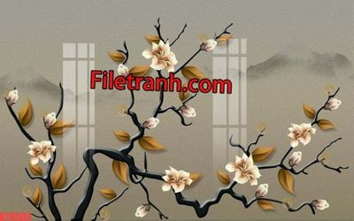 File gốc File tranh gốc dán tường hươu nai sừng K76503 (phiên bản chuẩn) để in ấn