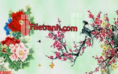 File gốc File tranh gốc dán tường hươu nai sừng K76509 (bản quyền) cho in ấn