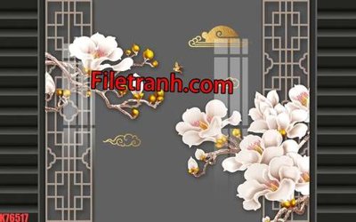 File gốc File tranh gốc dán tường hươu nai sừng K76517 (in mica) cắt laser