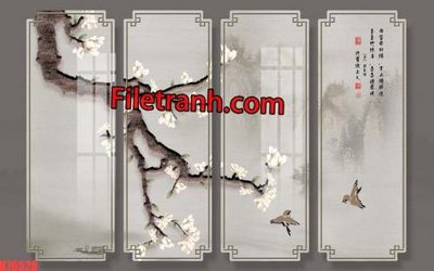 File tranh File tranh gốc dán tường hươu nai sừng K76528 (bản gốc) trang trí văn phòng