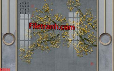 File gốc File tranh gốc dán tường hươu nai sừng K76544 (phong cách) tối giản