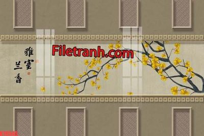 File gốc File tranh gốc dán tường hươu nai sừng K76545 (chủ đề hiện đại) trang trí