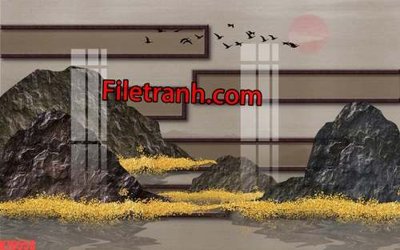 File gốc File tranh gốc dán tường hươu nai sừng K76558 (in ấn) màu sắc trung thực