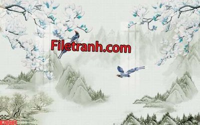 File in trần File tranh gốc dán tường hươu nai sừng K76561 (bản gốc) hoa văn