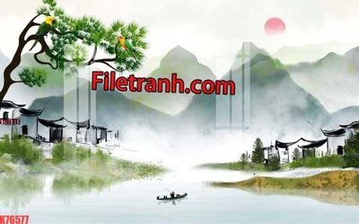 File gốc File tranh gốc dán tường hươu nai sừng K76577 cho in ấn và thiết kế