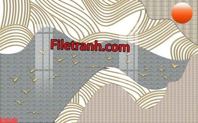 File gốc File tranh gốc dán tường hươu nai sừng K76596 (in lụa) họa tiết 3D