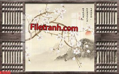 File ảnh File tranh gốc dán tường hươu nai sừng K76599 (gốc) in decal dán tường