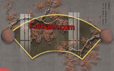 File gốc File tranh gốc dán tường hươu nai sừng K76611 cho in ấn và thiết kế