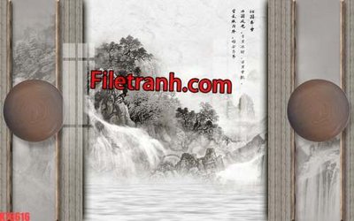 File ảnh File tranh gốc dán tường hươu nai sừng K76616 (gốc) in poster