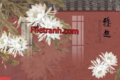 File gốc File tranh gốc dán tường hươu nai sừng K76632 (in lụa) tranh thuận buồm