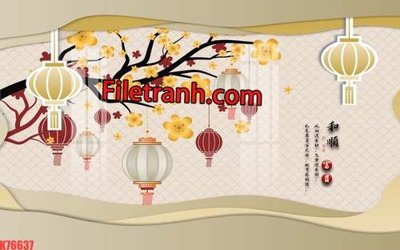 File ảnh File tranh gốc dán tường hươu nai sừng K76637 (gốc) in decal dán tường