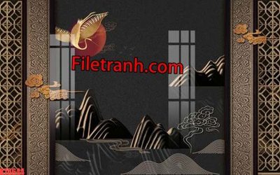 File tranh gốc PSD File tranh gốc dán tường hươu nai sừng K76644 còn nguyên layer