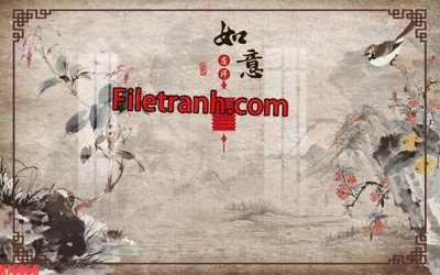 Hình ảnh file gốc File tranh gốc dán tường hươu nai sừng K76656 cho in UV