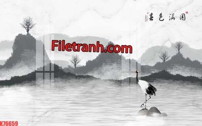 Download file gốc File tranh gốc dán tường hươu nai sừng K76659 (in lụa) tranh 3D