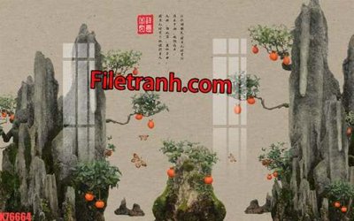 File PSD File tranh gốc dán tường hươu nai sừng K76664 (gốc) tách lớp chi tiết