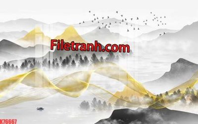 Tải file File tranh gốc dán tường hươu nai sừng K76667 (gốc) làm tranh trang trí