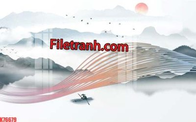 File gốc File tranh gốc dán tường hươu nai sừng K76679 (in mica) làm bảng hiệu