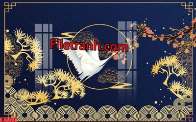 File ảnh File tranh gốc dán tường hươu nai sừng K76689 (gốc) in PP, decal