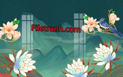 File gốc File tranh gốc dán tường hươu nai sừng K76706 (cho in 3D) độc đáo