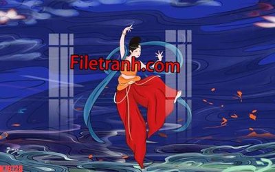 Hình ảnh file gốc File tranh gốc dán tường hươu nai sừng K76728 (chất lượng cao)