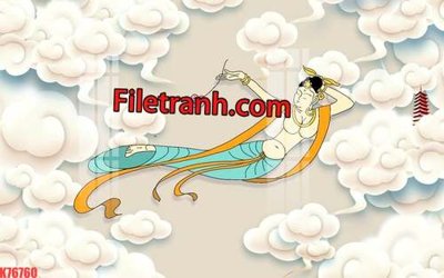 Download file gốc File tranh gốc dán tường hươu nai sừng K76760 (in mica) 3D