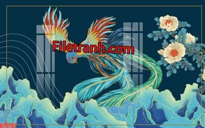 File ảnh File tranh gốc dán tường hươu nai sừng K76767 (gốc) cho trang trí nội thất