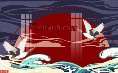 File ảnh File tranh gốc dán tường hươu nai sừng K76781 (gốc) trang trí khách sạn