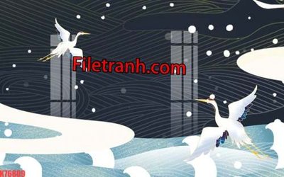 Tải file tranh gốc File tranh gốc dán tường hươu nai sừng K76809 chất lượng cao