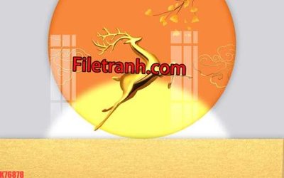 Tải file File tranh gốc dán tường hươu nai sừng K76878 (gốc) làm file tranh quảng cáo