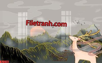 File tranh File tranh gốc dán tường hươu nai sừng K76922 (gốc) chủ đề trẻ em