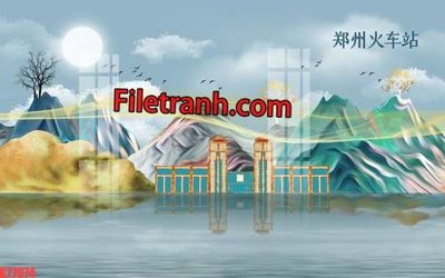 File tranh File tranh gốc dán tường hươu nai sừng K77074 (bản gốc) trang trí văn phòng