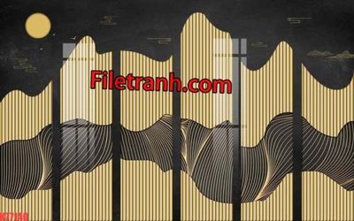 File gốc File tranh gốc dán tường hươu nai sừng K77140 (in lụa) hoa văn cổ điển