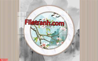 Tải file File tranh gốc dán tường hươu nai sừng K77227 (gốc) làm file tranh quảng cáo