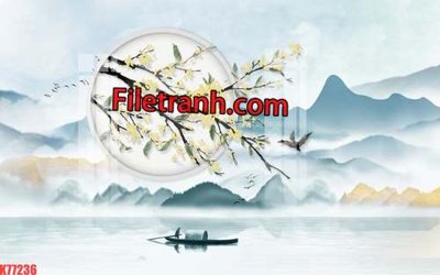 File tranh File tranh gốc dán tường hươu nai sừng K77236 (ảnh gốc) in trần xuyên sáng