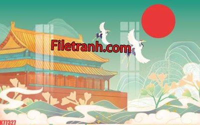 File ảnh File tranh gốc dán tường hươu nai sừng K77327 (gốc) in Hiflex